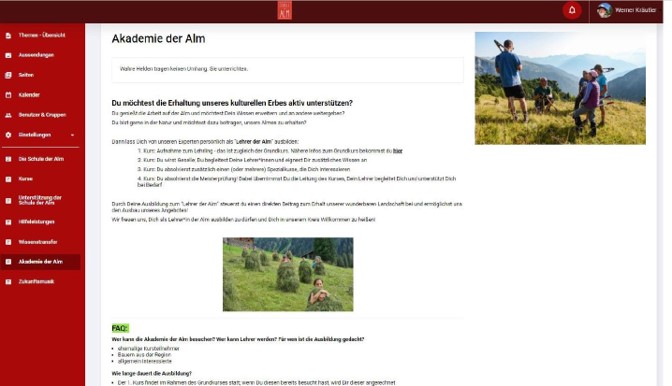 Schule der Alm Online Plattform